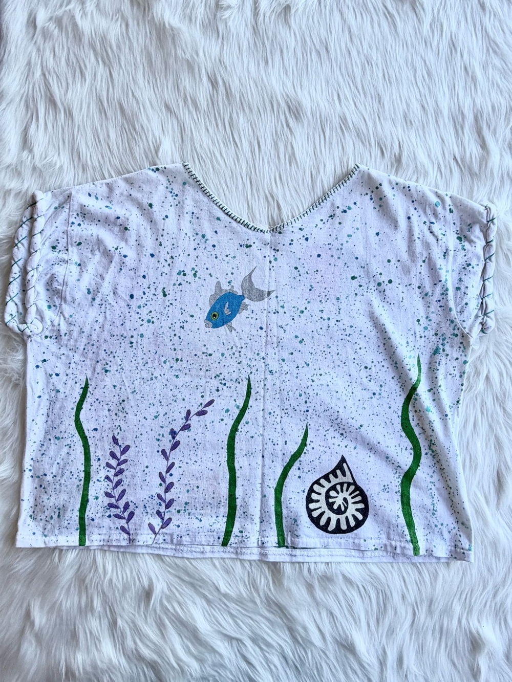 Beach Short-Sleeve Fish Print Tee - Nautical Resort ready - Picture 7 of 7